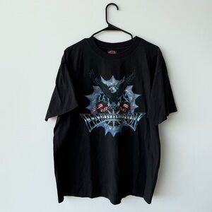 Black Graphic T-Shirt with Eagle Design